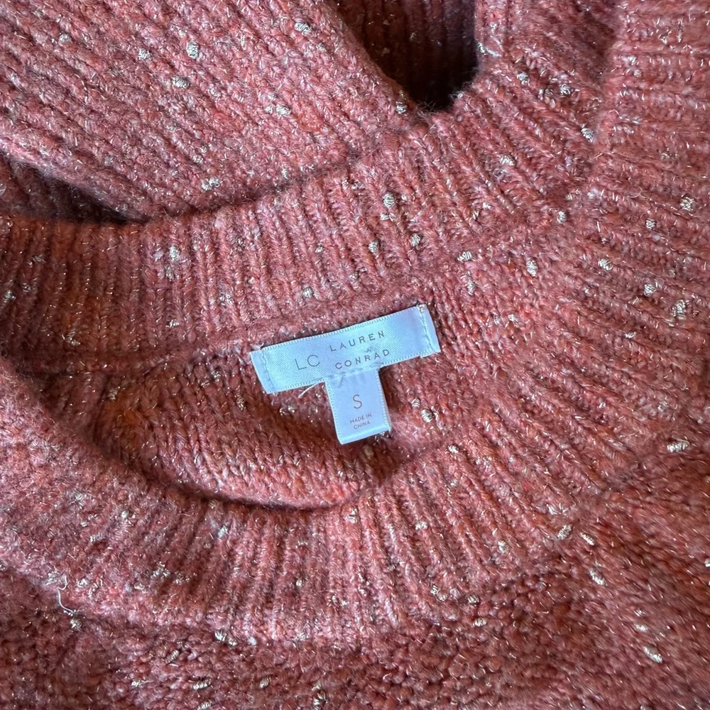 LC Lauren Conrad Speckled Gold Knit Sweater | Small | Like New - Picture 9 of 9